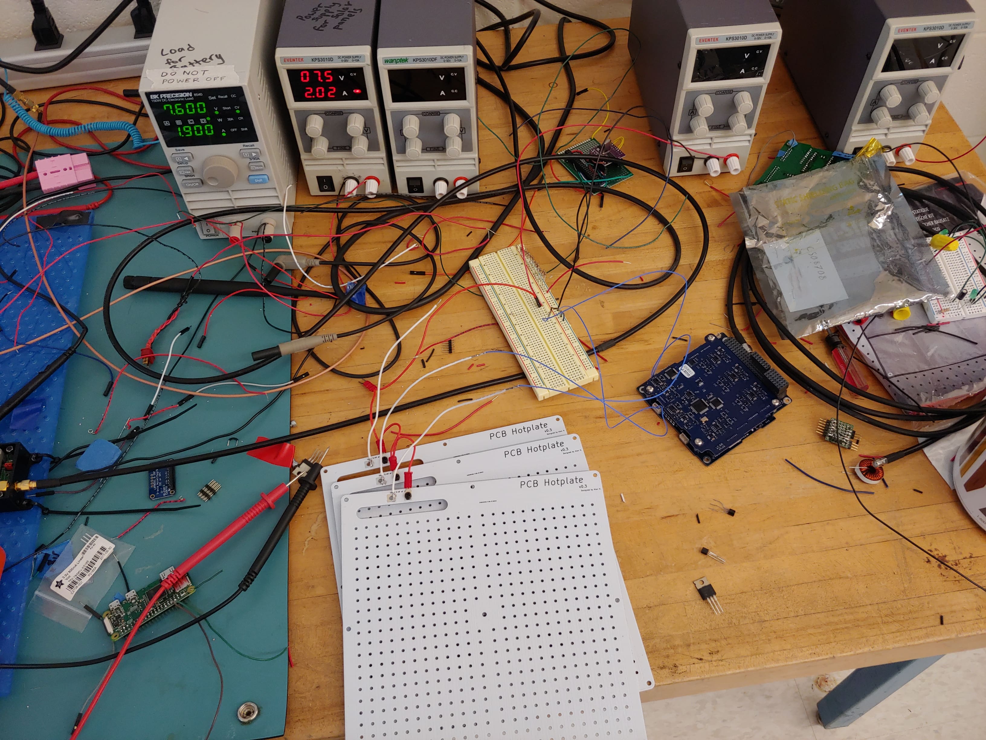 Testing my setup with a spare EPS and Battery (that we weren't supposed to have haha)